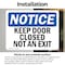 Signmission Keep Door Closed Not An Exit, 7 in W x Rectangle, Vinyl Decal OS-2PACK-NS-D-57-L-13796 - alternate 2
